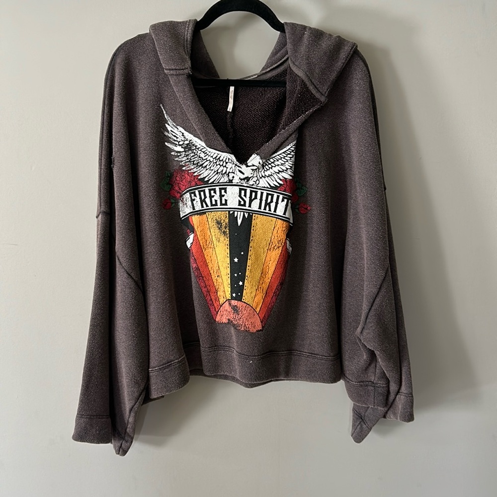 Free People Cropped Hoodie